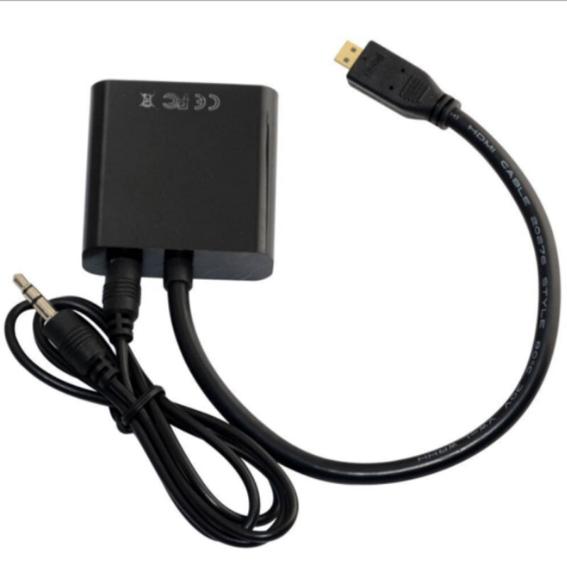 1080P Micro HDMI vers VGA Audio convertisseur adaptateur câble mâle vers femelle pour HD HDTV PC portable XBOX PS3 PS4 caméra tablette