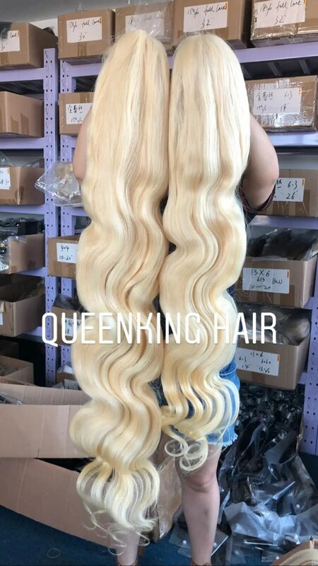 QueenKing Hair Virgin 613 13x4 Front Lace Wig European Human Hair Wigs Pre Plucked with Baby Hair