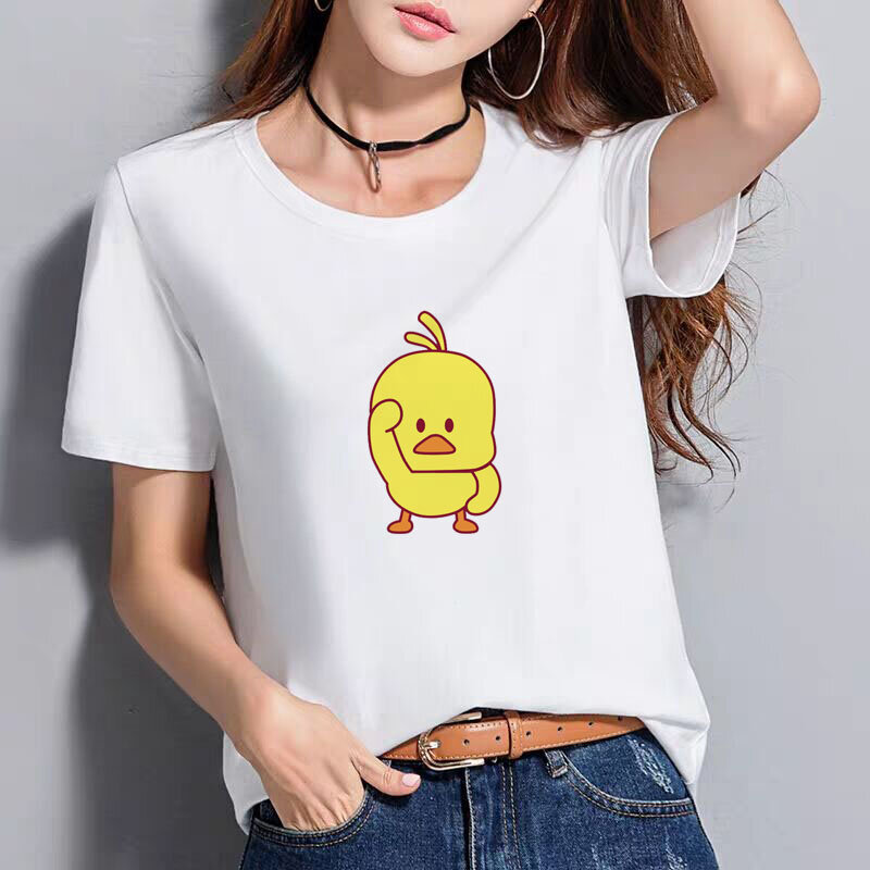Супер милая маленькая желтая футболка BGtomato с курицей, милая мультяшная футболка, женские оригинальные брендовые крутые футболки