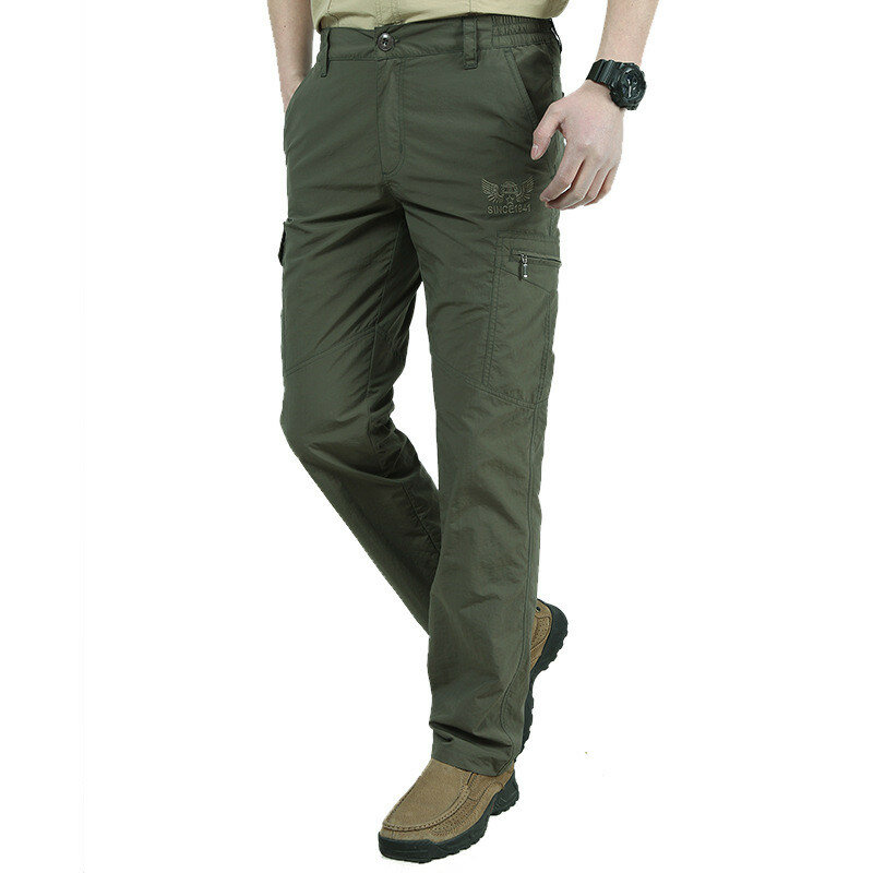 Pantalones Cargo de estilo militar para hombre, pantalón transpirable e impermeable, informal, con bolsillos del ejército, 4XL talla grande, Verano