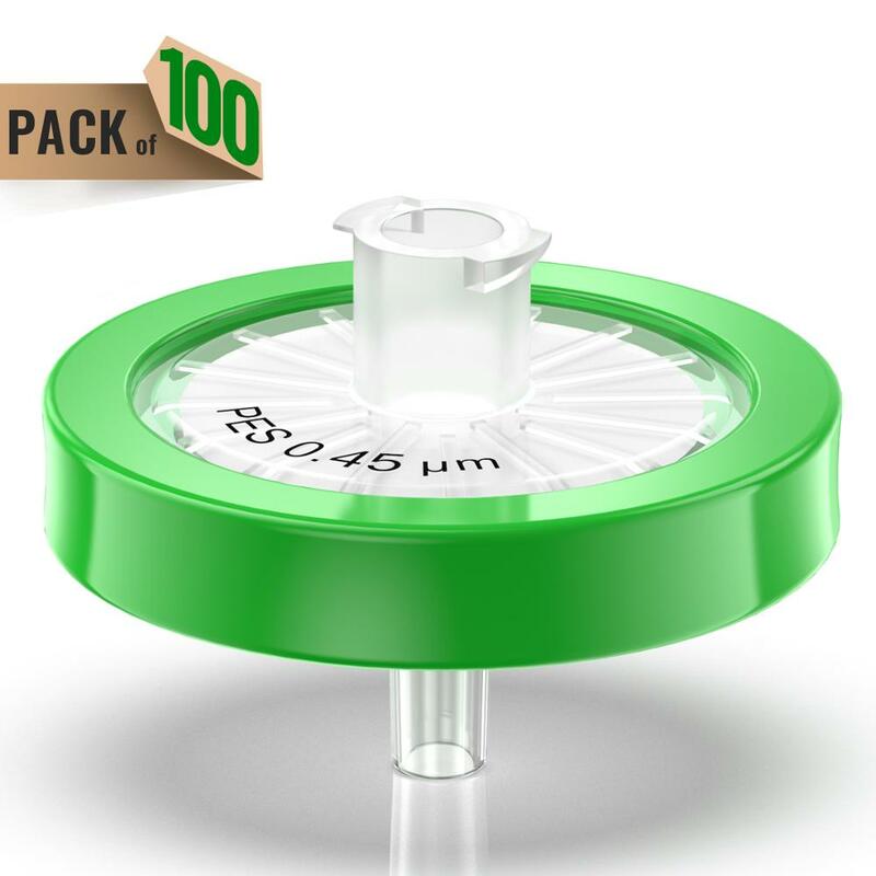 Syringe Filters,PES Membrane 0.45μm Pore Size,25mm Diameter,100 Pcs  by Ks-Tek