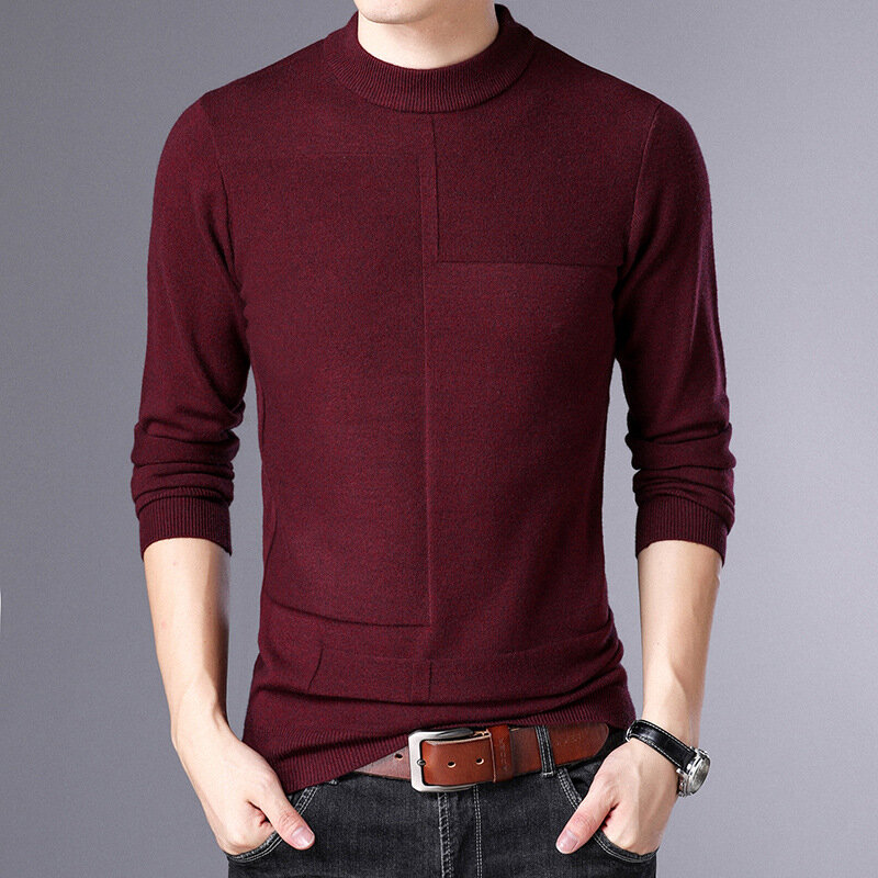 MRMT 2024 nuovissimo maglione da uomo autunno inverno ispessimento Pullover caldo per maglione lavorato a maglia Semi-dolcevita di colore puro maschile