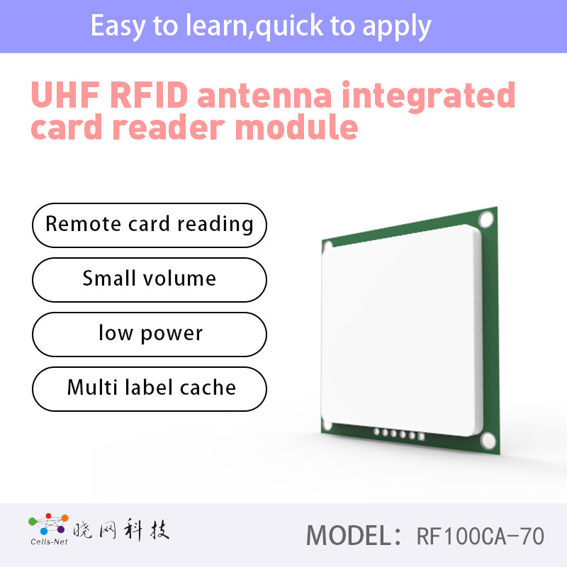 Antenne intégrée en céramique Ultra fine pour UHF UHF RFID Iso18000-6c, module de lecteur intégré ttl232