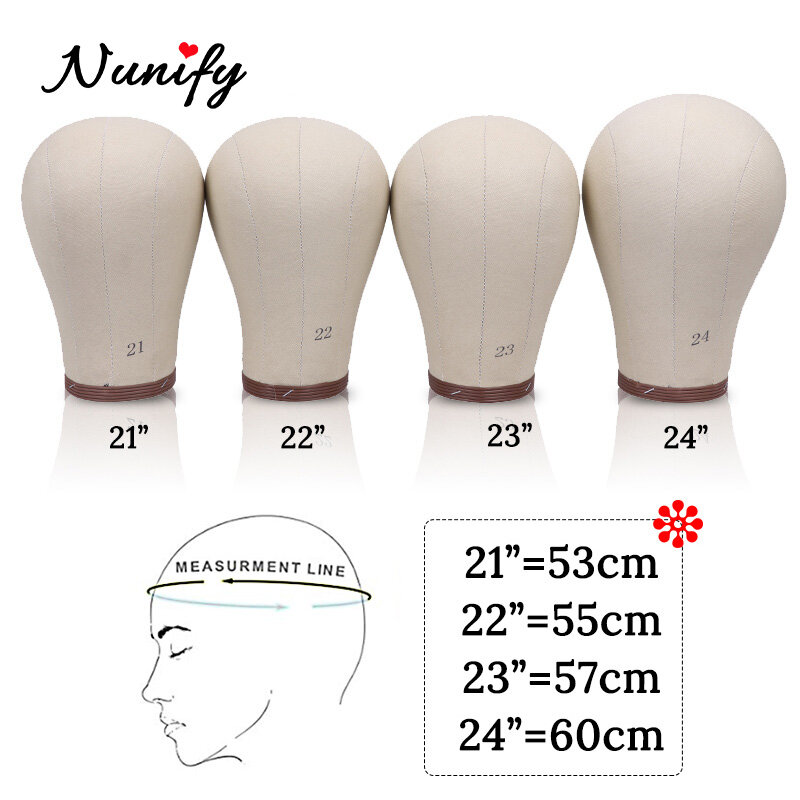 Nunify – tête de bloc de toile de perruque 21-23 pouces, avec tête d'affichage de style avec trou de montage de taille commune avec broches en T gratuites