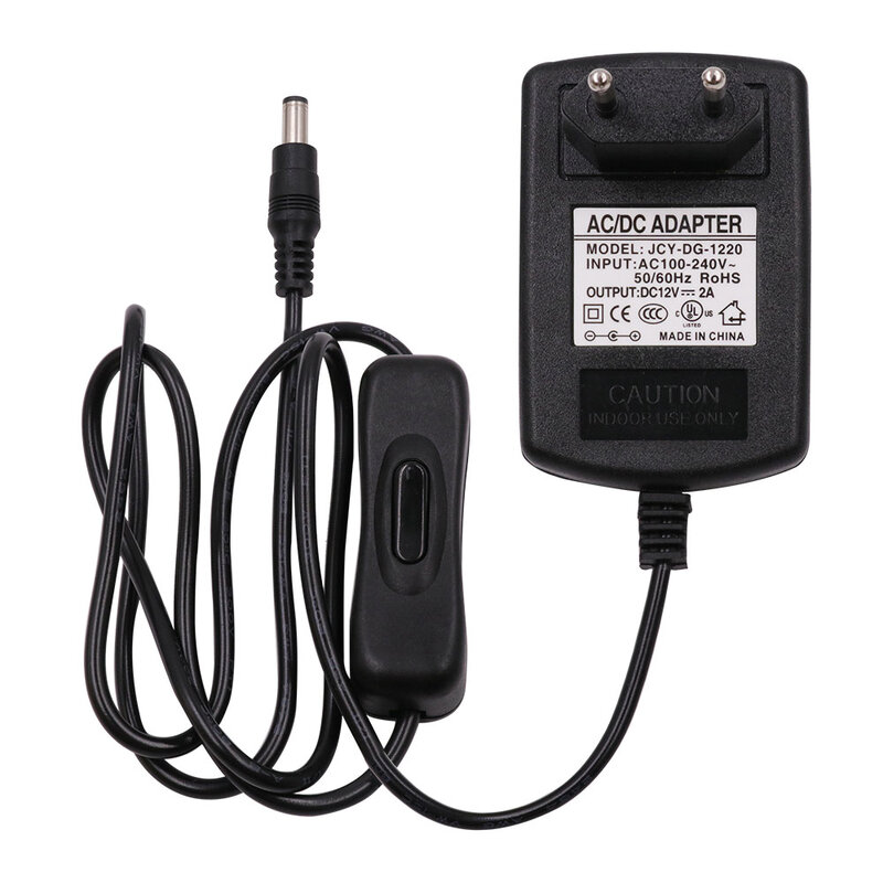 LED Power Supply Adapter Transformer AC220V to DC12V 2A 3A LED Strip Driver Converter EU Plug with Switch for LED Light
