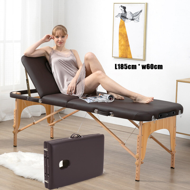 Mesa de masaje plegable para Spa, silla de masaje, cama de masaje de 3 pliegues