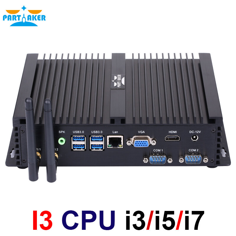 Partaker Intel Core i5 4200U Industrial Desktop i3 6157U i3 7167U Win10 Linux i3 Minipc Intel NUC 4K HD RS232 Portable PC
