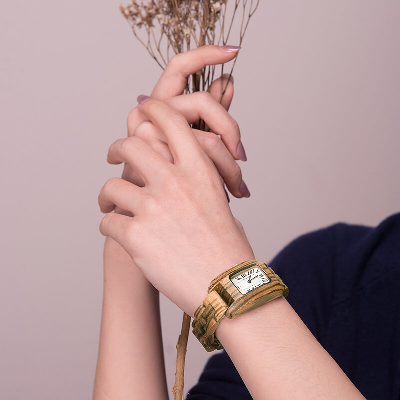 BOBOBIRD 여성용 쿼츠 손목 시계, 럭셔리 브랜드, 여성용 시계, 나무 상자, 맞춤형
