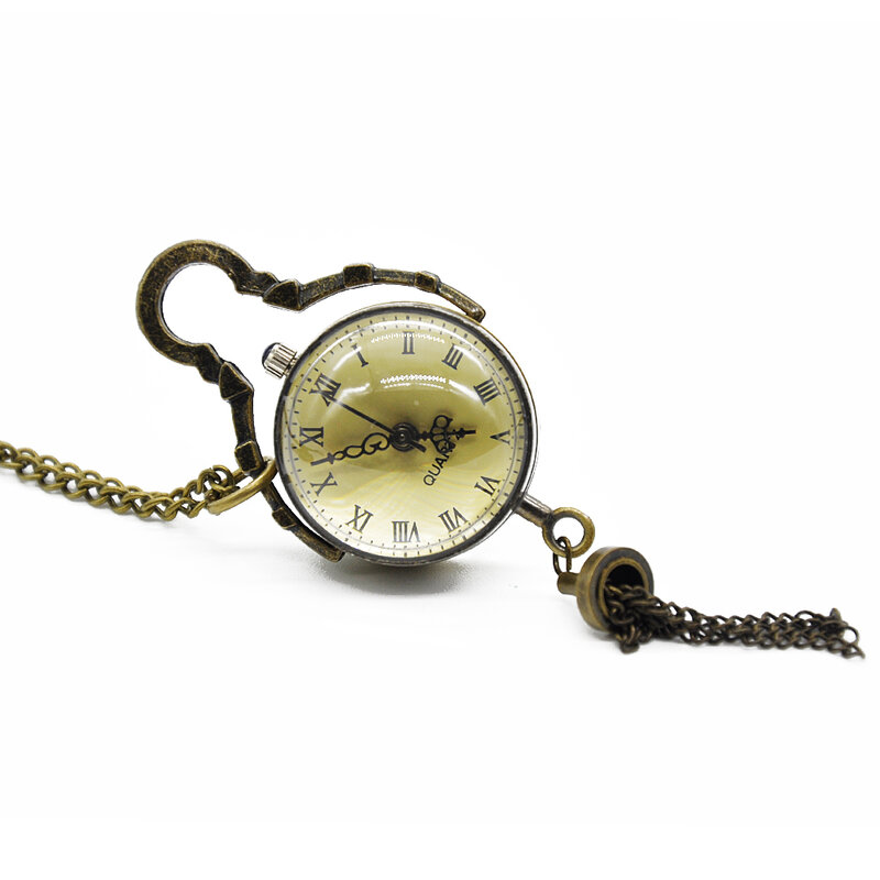 Decoración de cuarzo con cadena accesorios en forma de bola joyería de regalo suave reloj de bolsillo analógico Vintage