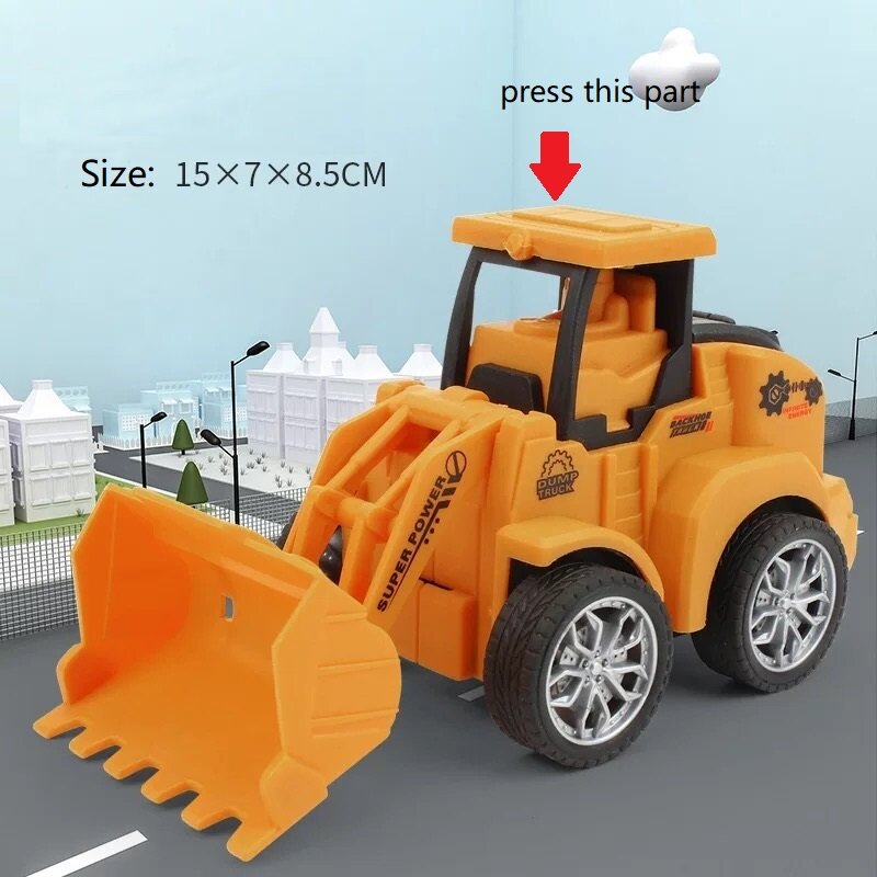 4 Styles Engineering Car Plastic Toys Diecast Construction Vehicle Excavator Model Truck For Kids Boys Funny Birthday Gift