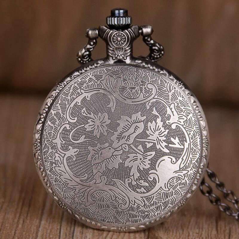 Reloj de bolsillo de cuarzo con colgante para hombre y mujer, pulsera con símbolo de Casa temática de juego, collar Vintage, regalos