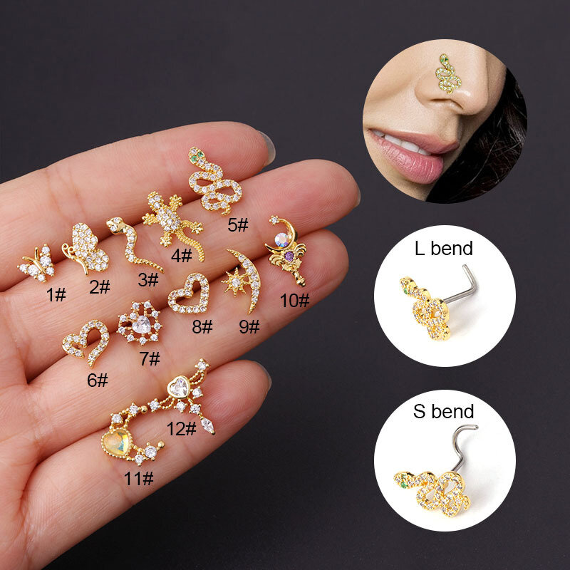1 Buah Cincin Hidung Tindik Palsu Aloi Cincin Hidung Tindik Hoop Septum untuk Wanita Hadiah Perhiasan Tubuh Tindik Palsu Magnetik Mode