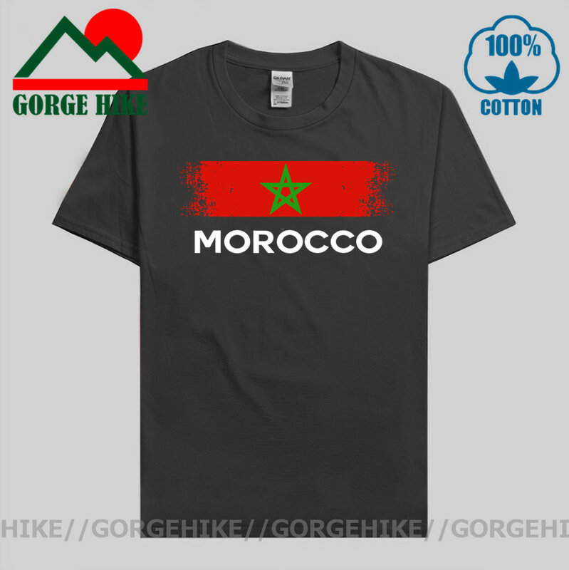 GorgeHike Retro Vintage Flag Morocco T-Shirt Moroccan Flags Gift Soccer Jersey Tops Tee Funny T Shirts Made in Morocco Tee shirt