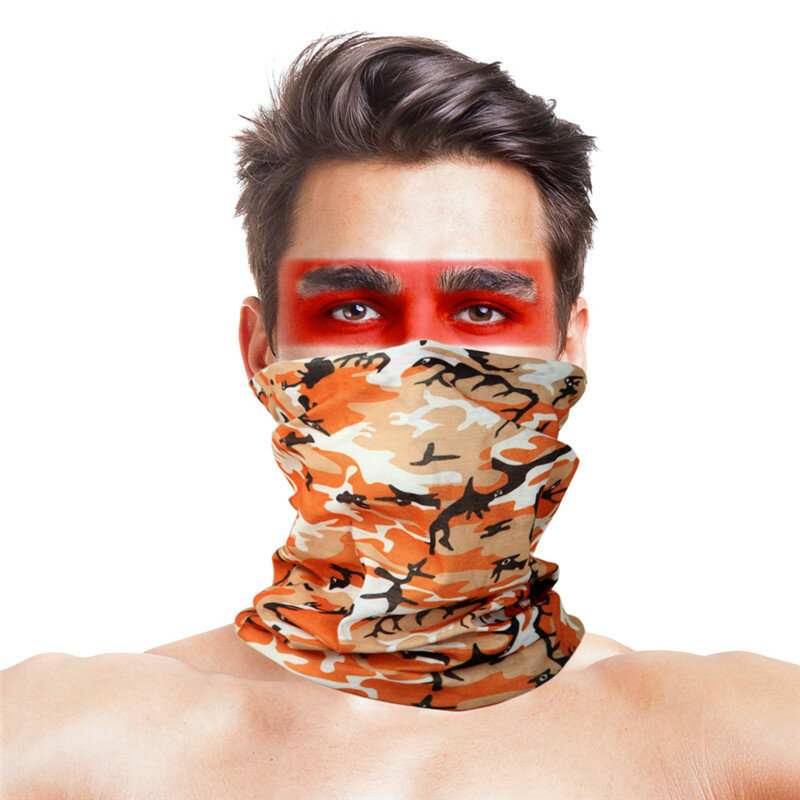 Máscara facial ao ar livre cachecol camuflagem masculino feminino moda scraf adulto balaclava pescoço magia proteção uv ciclismo poliéster
