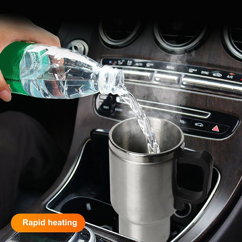 Taza de agua con adaptador de 12V para coche, termo de calefacción, botella de calefacción USB, 500ml