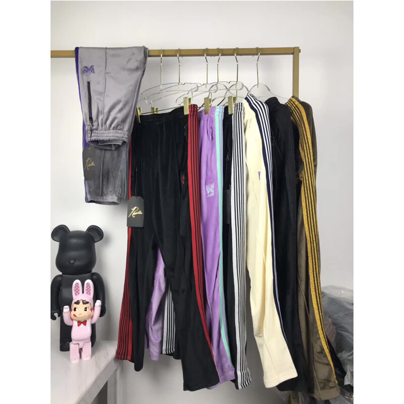 2020 New AWGE Needles Pants Rocky Pants Hip Hop 1:1 High Quality Butterfly embroidery Track Sweatpants Japan Needles Trousers