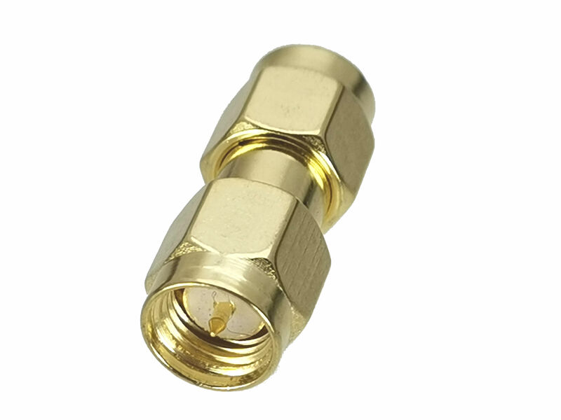 1pcs Connector Adapter SMA Male Plug to SMA Male Plug RF Coaxial Converter Straight New Brass