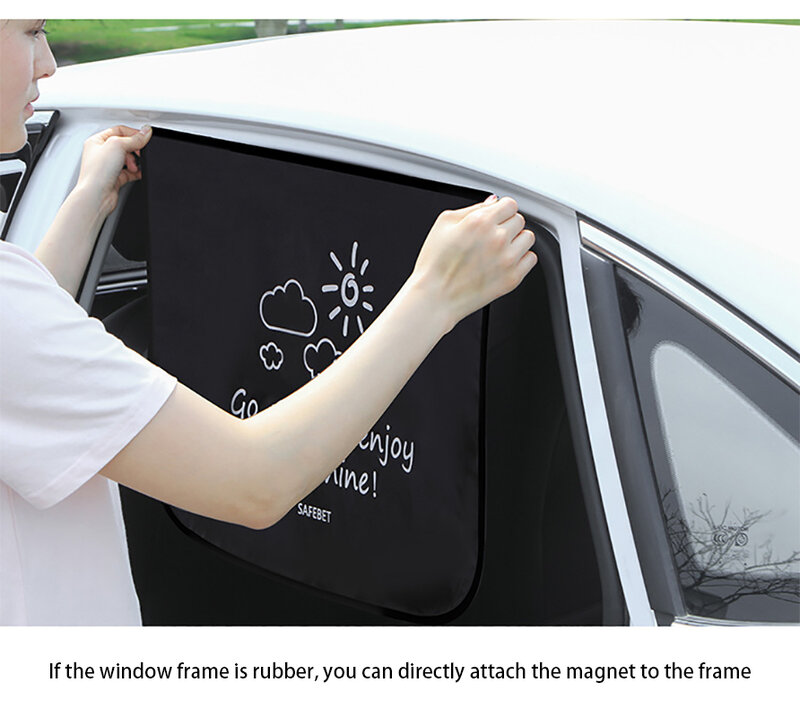 Tirai Magnet Di Jendela Mobil Penutup Kerai Kartun Jendela Samping Universal Perlindungan UV untuk Anak-anak Bayi Anak-anak