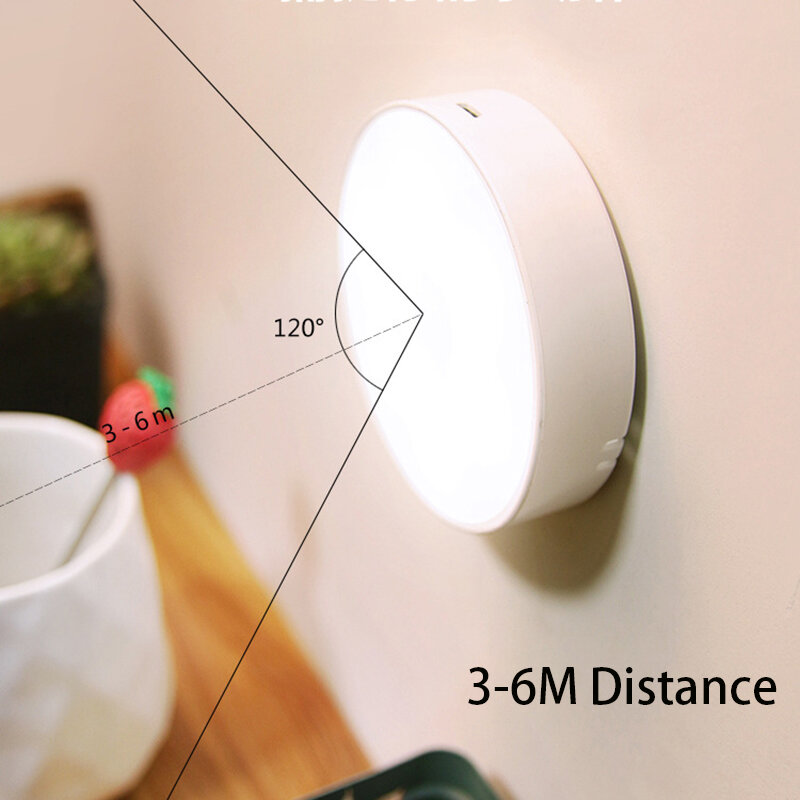 Ricarica USB LED PIR sensore a infrarossi luce notturna 8 perline luminose armadio lampada da parete per corridoio camera da letto di casa