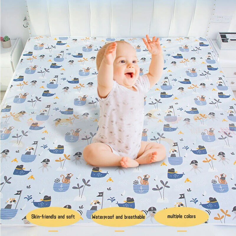 Cotton Baby Nappy Changing Sheet Pads Washable Waterproof Overnight Protection Pad Sheets Floor Game For Children Diaper Mats