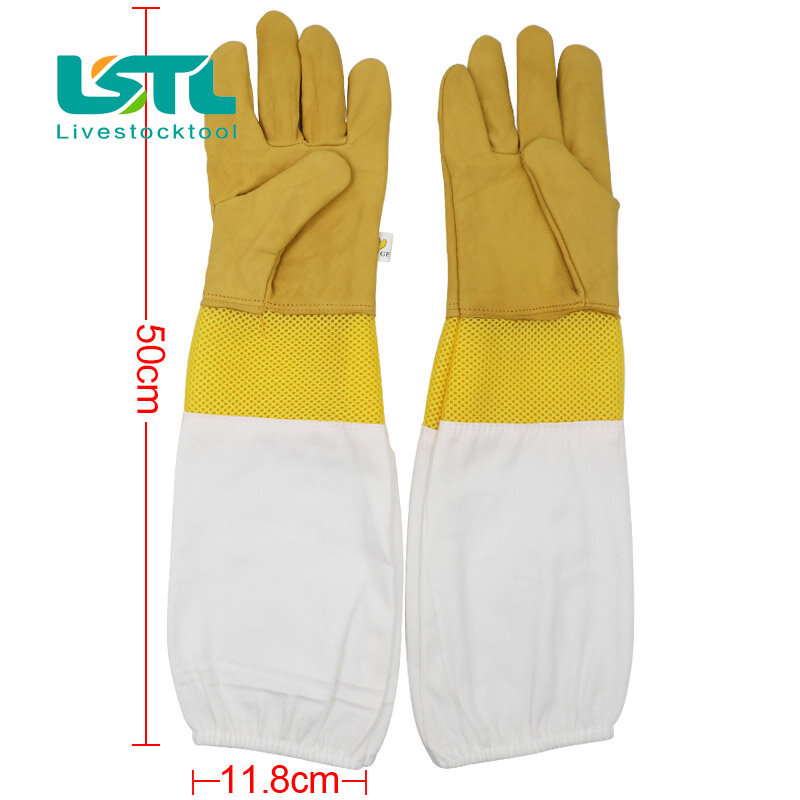 Beekeeper Protective Gloves Anti Bee Breathable Goatskin Yellow Gloves Beekeeping Protective Tools 1 Pair