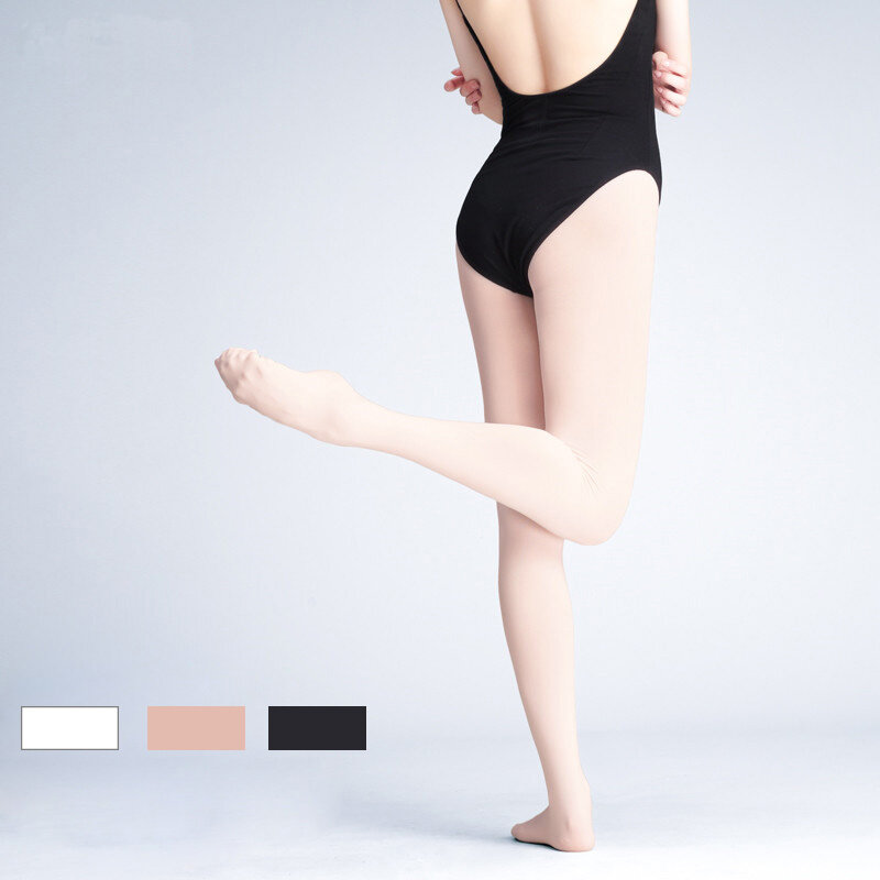 Medias de Ballet para niña y mujer, medias ajustadas sin costuras, color rosa, 80D