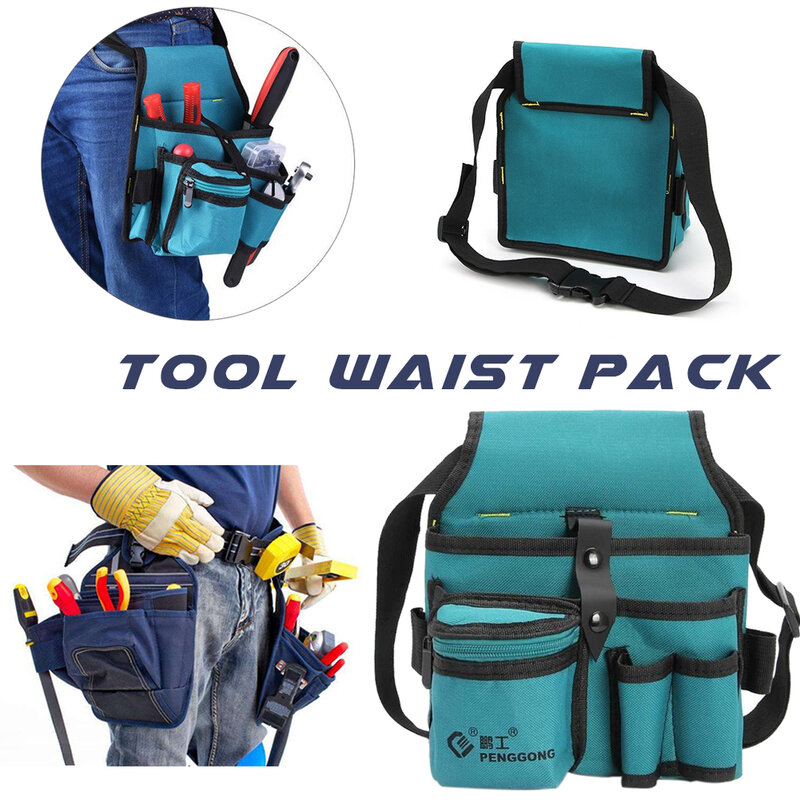 Electrician Tools Bag Waist Pouch Belt Storage Organizer Oxford Cloth Electrical Kit Thicken Multi Pockets Tools Waist Pack
