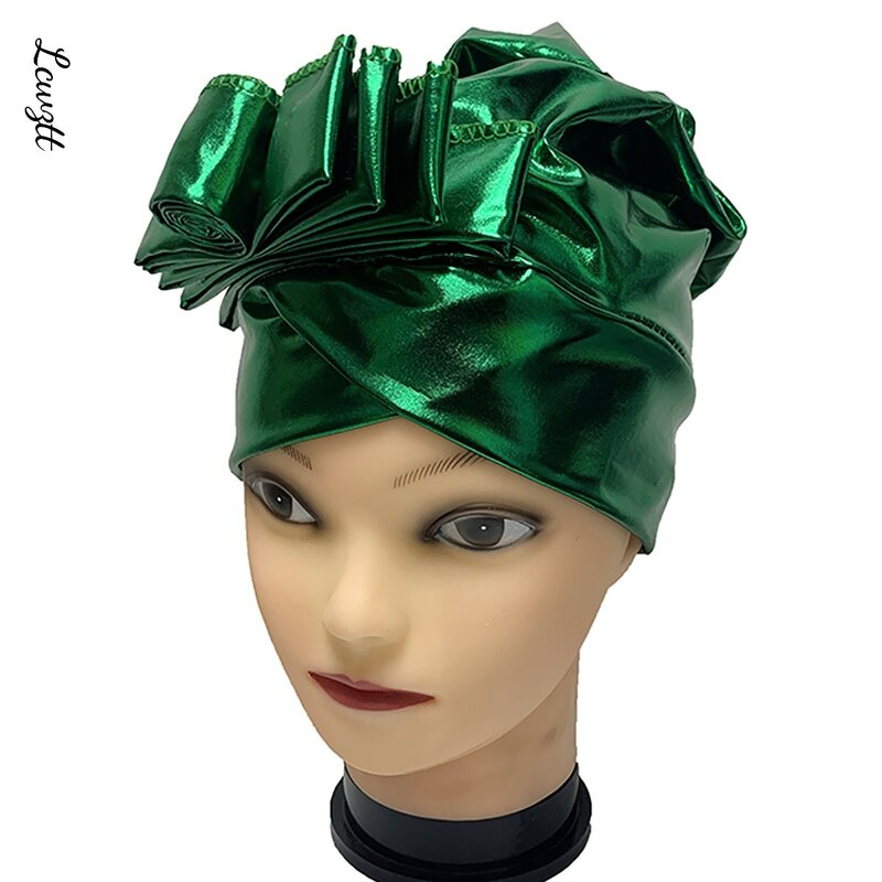 2022ขายส่ง12Pcs ใหม่แอฟริกันหมวกผู้หญิงที่สวยงาม Handmade ผ้าไหม Elegant หมวกวัสดุผู้หญิงเครื่องประดับผมผ้าพันคอหมวก