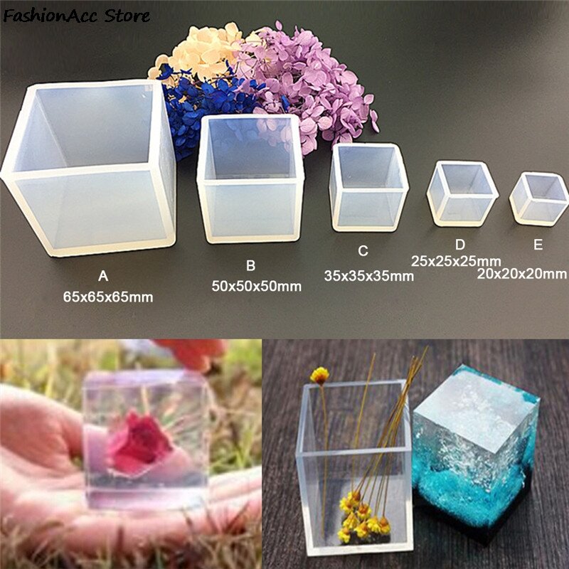 1 PC Silicone Pendant Mold Jewelry Craft Tool New Making Cube Resin Casting Mould 20mm to 65mm