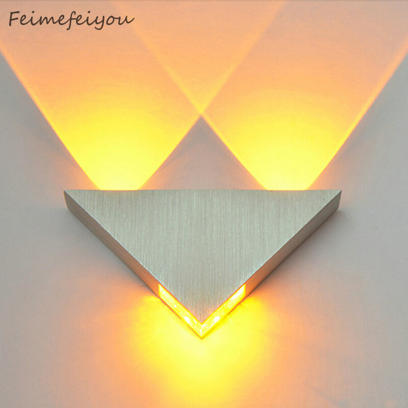 Moderne Led Mur Lampe 3 W Corps En Aluminium Triangle Murale Pour Chambre Éclairage À La Maison Luminaire Luminaire Salle de Bain Mur applique