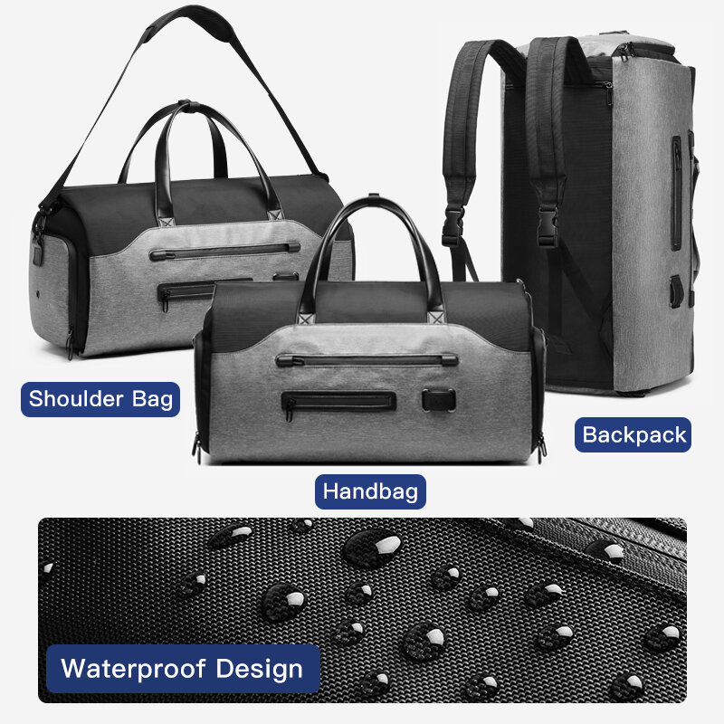 Ozuko-メンズ多機能トラベルバッグ,大容量旅行かばんバッグ,耐水性トラベルバッグ,ポケットシューズ
