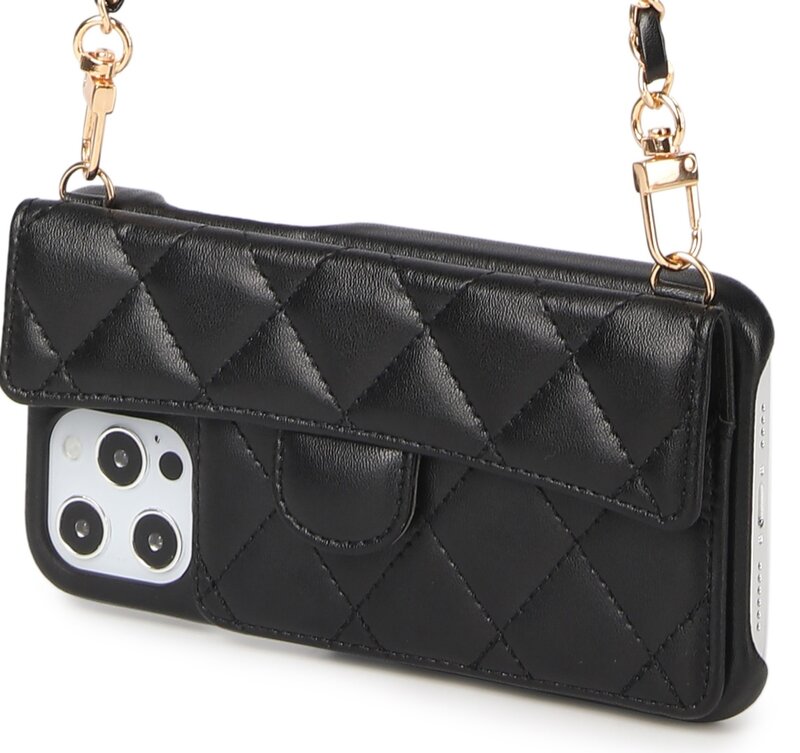 Custodia per telefono alla moda portafoglio per Apple iPhone14 Pro Max con porta slot per schede tracolla staccabile borsa a tracolla da donna portafoglio da ragazza