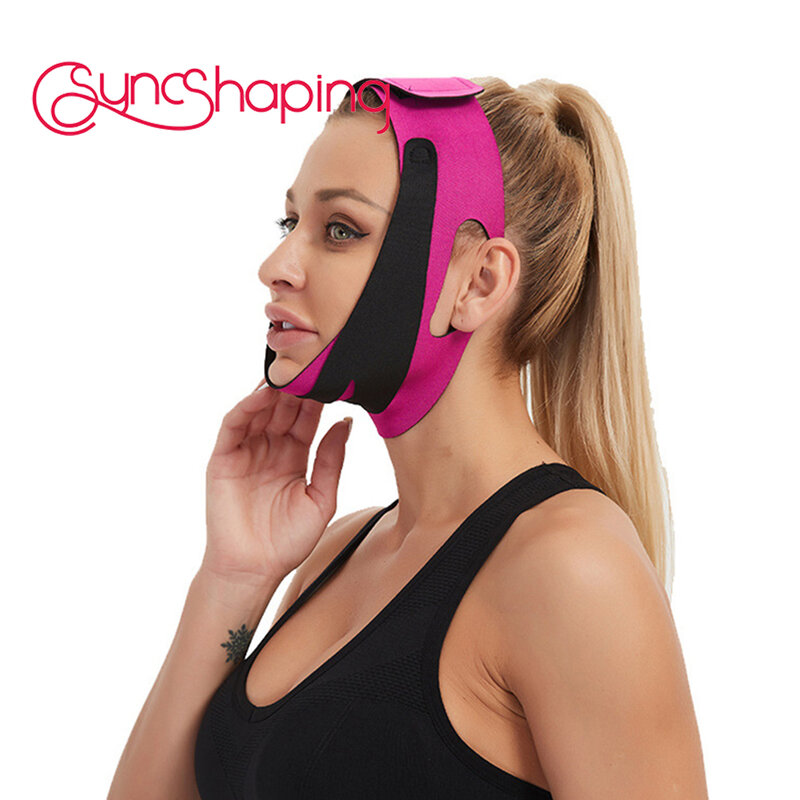Syncshaping 1111 urządzenie do modelowania twarzy kształtowanie policzków kobiety elastyczny bandaż wyszczuplający twarz linia V podbródek podnieś pasek do masażu twarzy