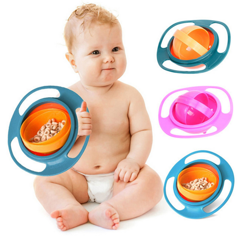Plato giroscópico Universal para Bebé y Niño, cuenco antiderrame, suave, rotación de 360 grados, gran oferta