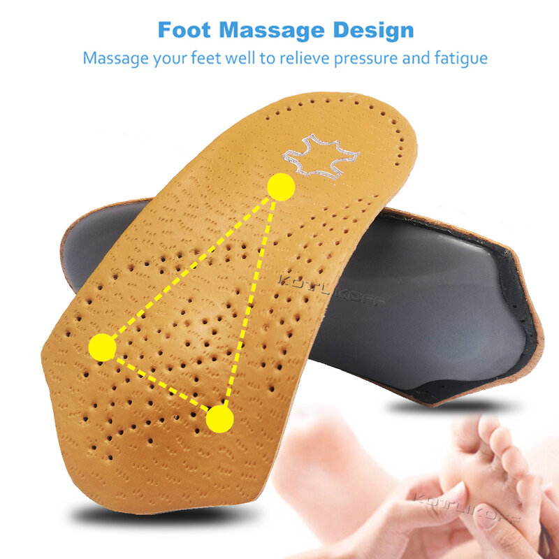 KOTLIKOFF soletta plantare in pelle Premium per piedi piatti supporto arco scarpe ortopediche solette suola per correzione piedi gamba OX