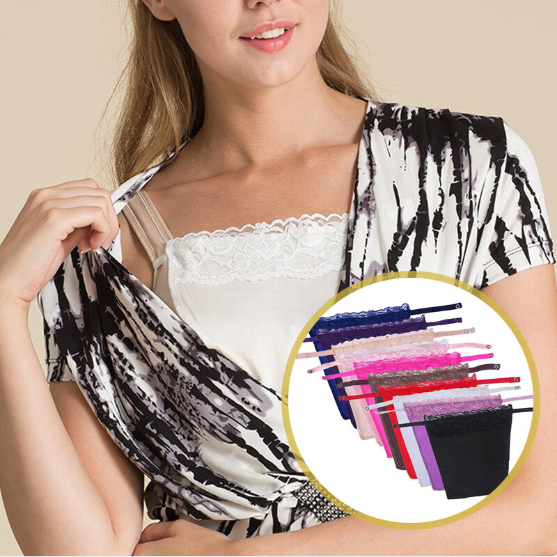 Feminino rápido fácil clip-on laço mock camisola sutiã inserção envolto peito sobreposição modéstia painel