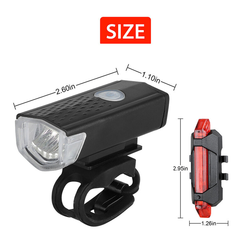 2020 Bike Bicycle Light USB LED Rechargeable Set Mountain Cycle Back Headlight Lamp Flashlight Bike Horn Phone Holder