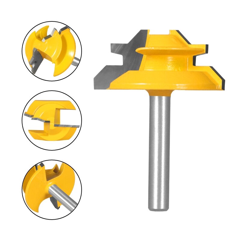 YUSUN-Lock Miter Router Bit para Carpintaria, Fresa, Ferramentas de Madeira, 45 ° Grau, 1Pc