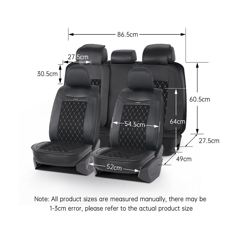 Cubierta universal de asiento de coche, funda de cuero PU de gamuza con patrón de diamante, se adapta a la mayoría de coches de lujo, gama alta, para interiores