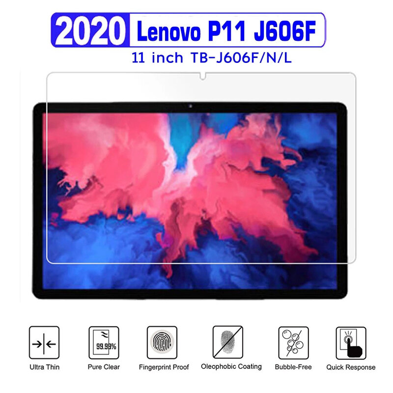 Lenovo Tab P11 용 강화 유리 화면 보호기, TB-J606F N L 2020 태블릿 필름, Lenovo P11 J606 Xiaoxi Pad 11 인치