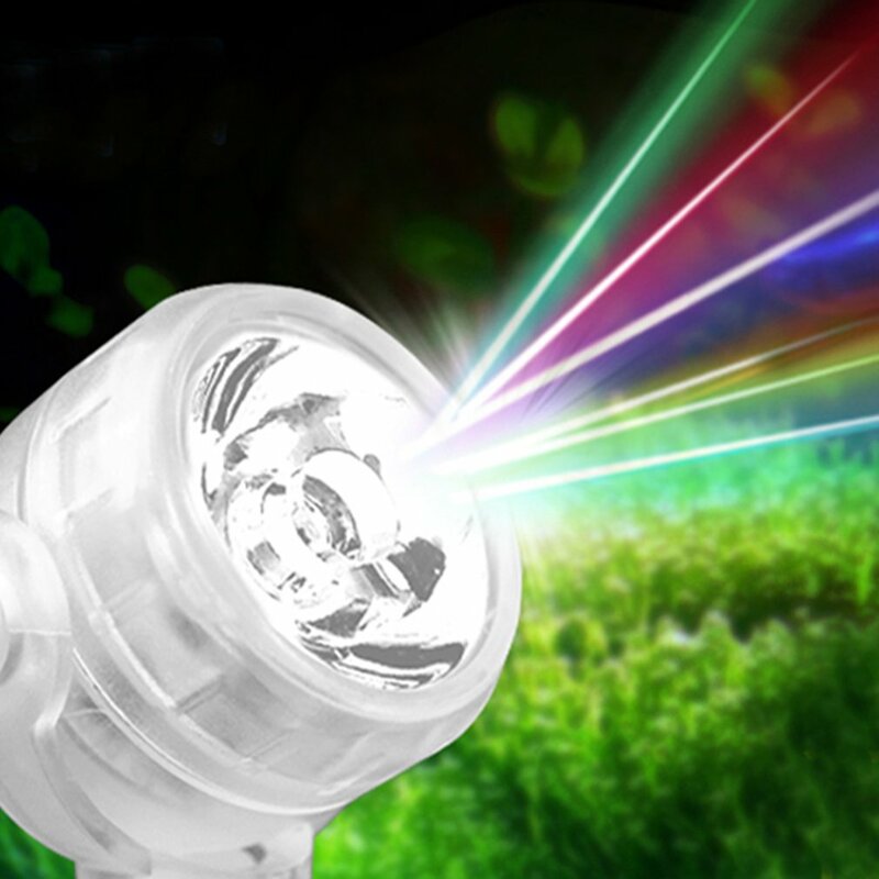 Foco LED impermeable para acuario, luz sumergible, lente convexa, ventosa, Lámpara decorativa para pecera, iluminación interior, tamaño pequeño
