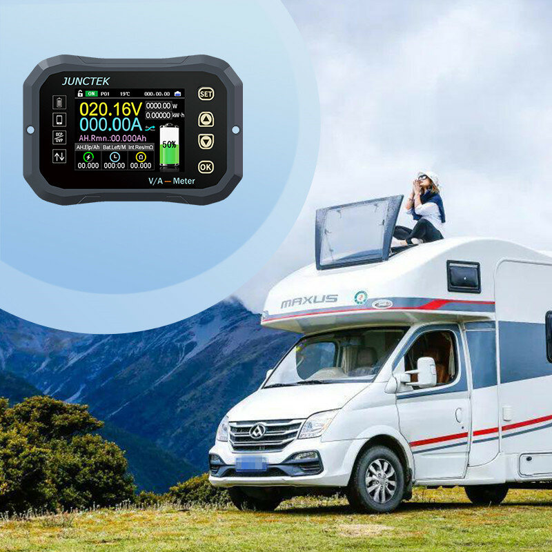 Monitor de batería Bluetooth KG140F DC 0-120V 100A 400A, probador de batería, medidor de corriente de voltaje VA, indicador de capacidad
