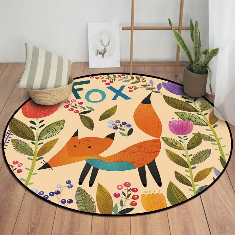 INS Early Education Center Round Carpet Kids Tent Play Pad Hanging Computer Chair Carpet Non-slip Floor Pad Photography Props