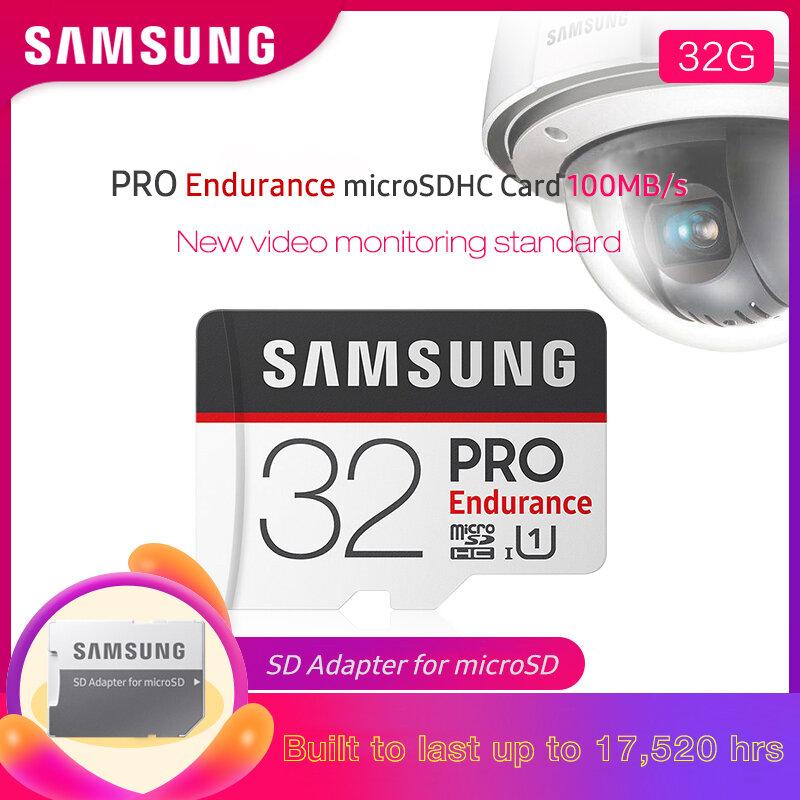 SAMSUNG PRO 지구력 Microsd 32GB 마이크로 SD 카드 64GB SDHC 클래스 10 128GB SDXC 고품질 C10 UHS-1 Trans 플래시 메모리 카드