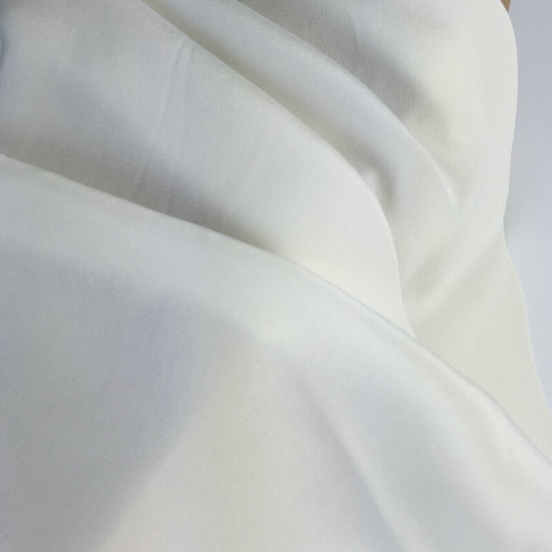 Natrue 100% tecido de seda 40mm, cdc crepe de chine tecido branco de luxo, vestido de vestuário macio e resistente