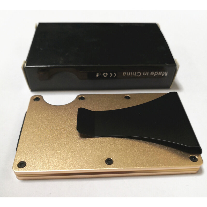 Новый тонкий алюминиевый держатель для карт для кредитных карт, мужской мини-кошелек с RFID-защитой от кражи, металлический зажим для денег и карт