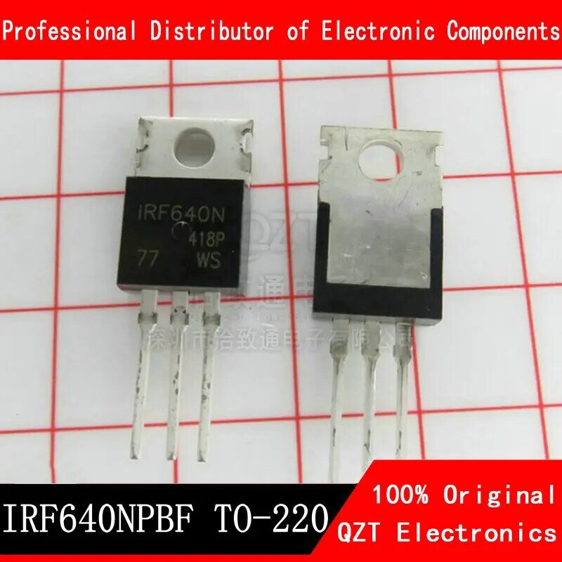 10 шт. IRF640NPBF TO220 IRF640N TO-220 IRF640 Мощный полевой МОП-транзистор, новый и оригинальный