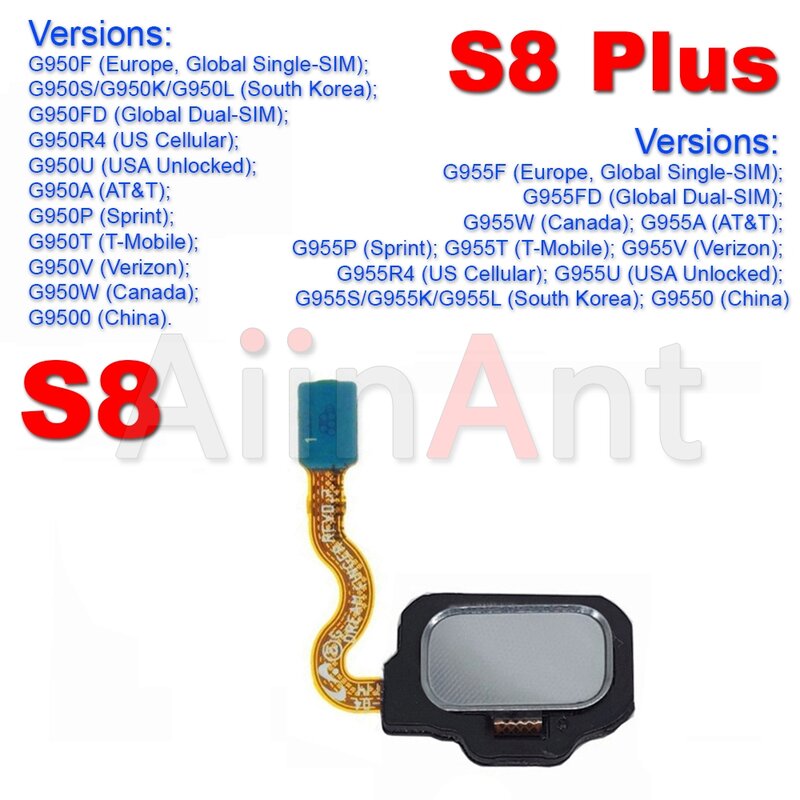 Aiinant Home Knop Touch Id Vinger Scanner Vingerafdruksensor Flex Kabel Voor Samsung Galaxy S8 S9 Plus G950f G955f G960f G965f