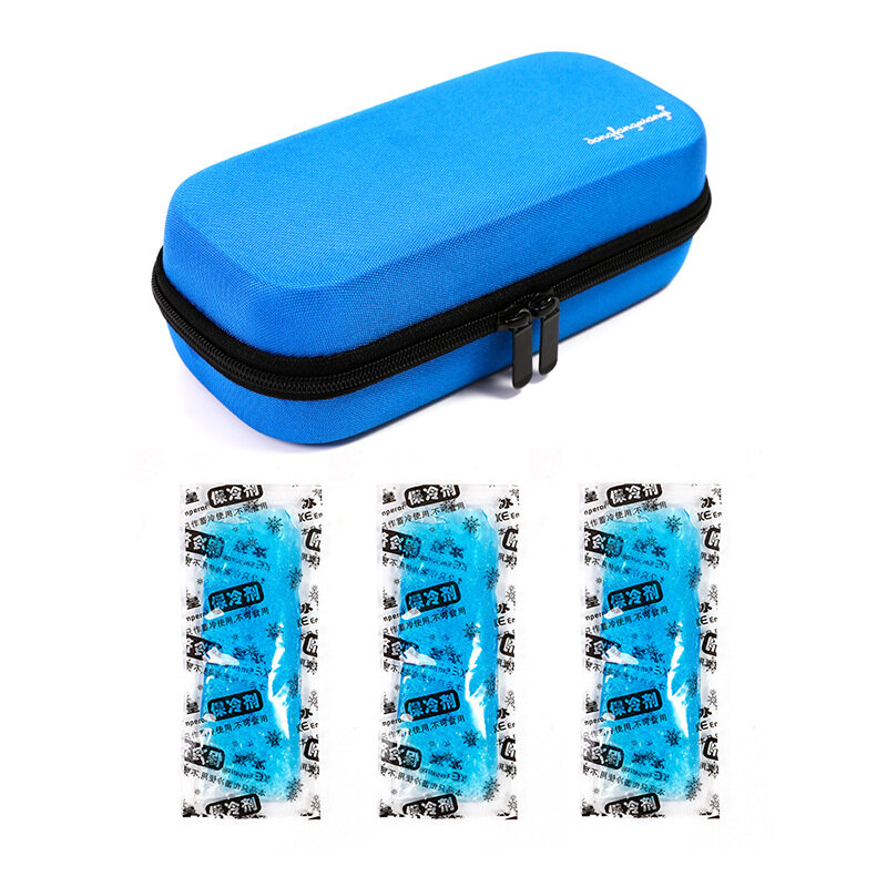 Insulina lodówka walizka podróżna izolowana cukrzycowa medycyna organizator przenośna torba termoizolacyjna z 3 chłodnicami torebka chłodząca