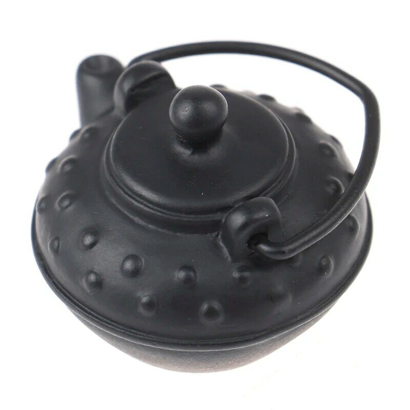 1PC New Creative 1/12 Doll House Black Iron Kettle Simulation Teapot Model Toys